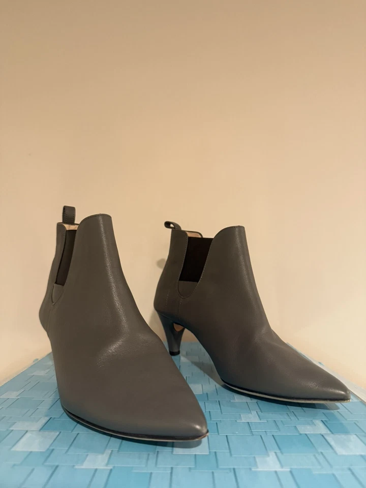 REPETTO Grey Leather Ankle Boots Pull On Women's 37 US 6 1/2 Foto 3 de 4