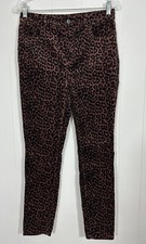 LOFT Size 27/4 Curvy High Waist Skinny Corduroy Pants animal print stretchy