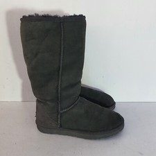 UGG Boots Classic Bailey Tall Long Boots Sheepskin Suede Size UK 7.5 US 9 Black