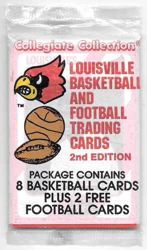 Tarjetas coleccionables de fútbol americano de baloncesto Louisville 1989 paquete sellado de fábrica colegial - Imagen 1 de 2