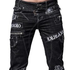K&M Kosmo Lupo ARMOR Mens Jeans Clubwear Denim black all Sizes