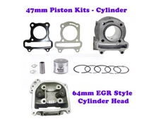 80cc 47mm BIG BORE KIT (#2) FOR SCOOTERS QMB139 MOTORS *64mm VALVES* EGR