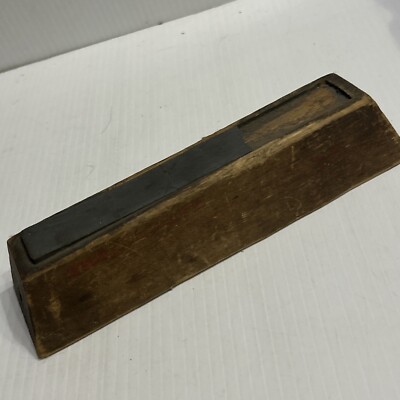 Rare Vintage Queen Steel Knife Sharpening Fixed Stone Pedestal Broken/U2E