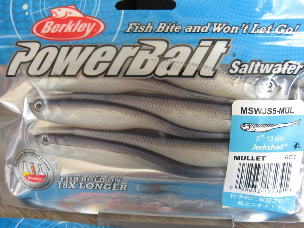 2 Packs Berkley Saltwater Fishing Baits - 5 Split Tail Jerkshad