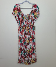 NEW Lark + Grey Floral Midi Peasant Dress Size 3XL Floral Empire Style