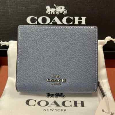 COACH X Peanuts Snap Wallet With Snoopy Leather Blue CF251 Outlet