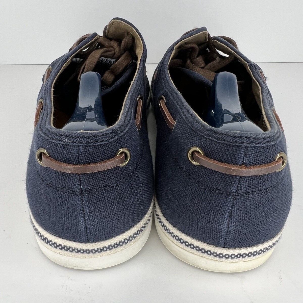 Aldo men shoes lace up brown and navy blue size 11 Aldo Shoes Navy Blue Mesh Canvas Shoes Mens Size 10.5 Brown  main image 2