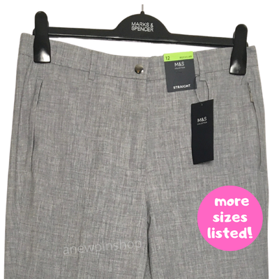 M\u0026S Ladies Trousers Grey Marl Zip 