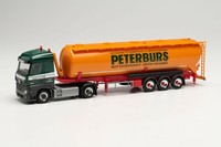 Herpa 313810 - Mercedes-Benz Actros Streamspace Silo-Sattelzug „Peterburs“. 1:87