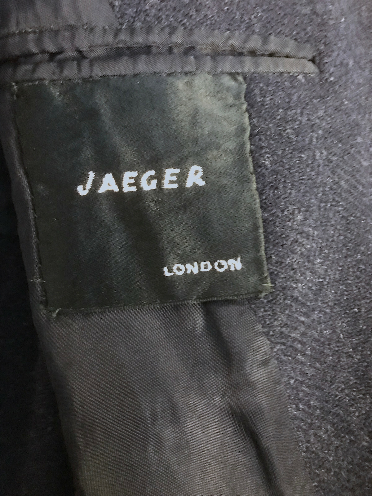 Mens  44 XL   Dark Blue Harris Tweed  overcoat by Jaeger  Britain image 8