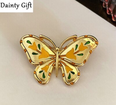 DAINTY Women Girl Elegant Gold Animal Insect Butterfly Scarf Shawl Brooch Pin