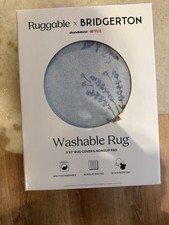 Ruggable 5'x7' Washable Bridgerton Aubrey Hall Garden Area Rug Blue BRAND NEW