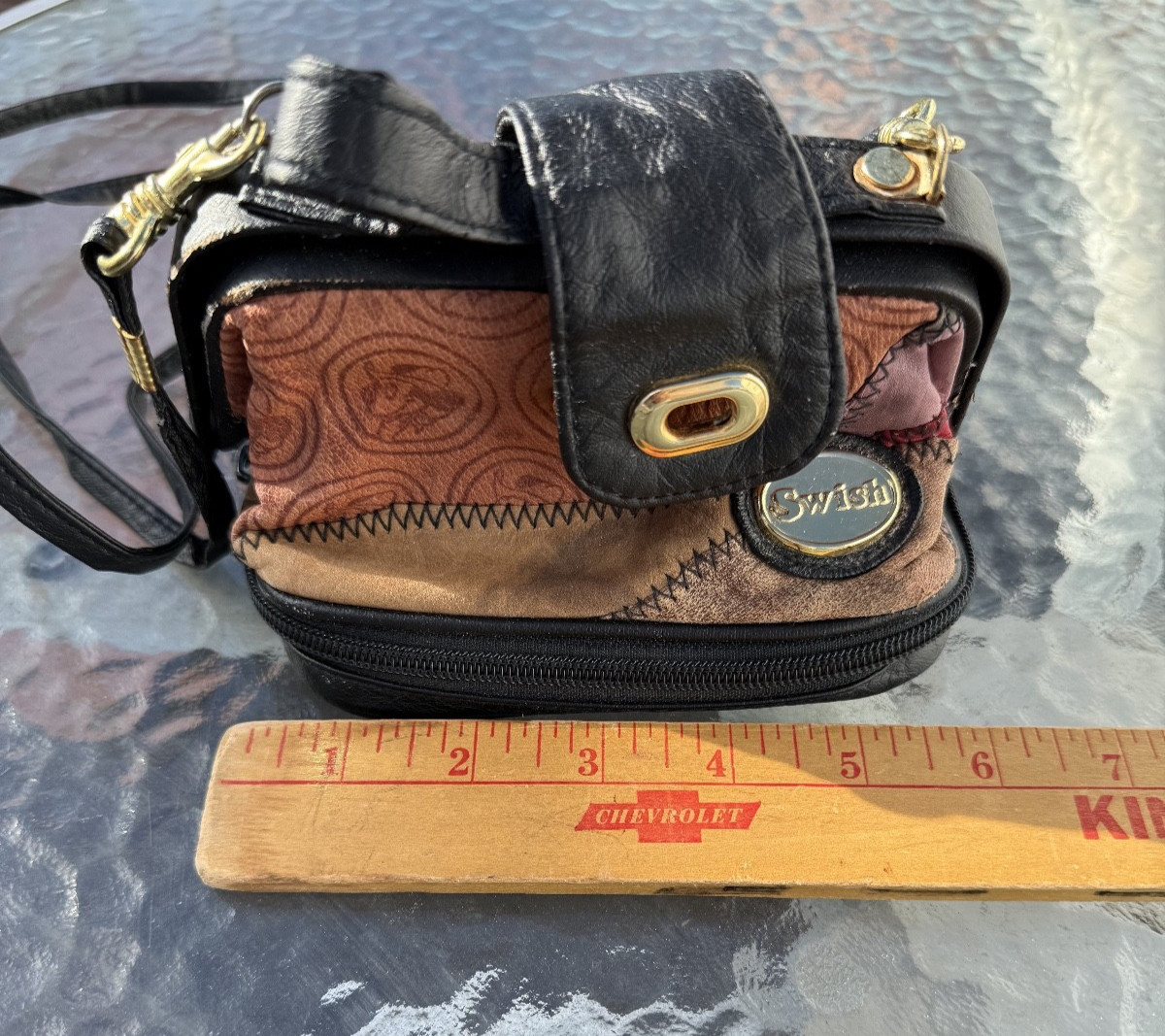 Swish Brand Small Boho Patchwork Leather Multicol… - image 1