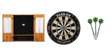 Bristle Dartboard  Oak Cabinet  Sidewinder Darts Set