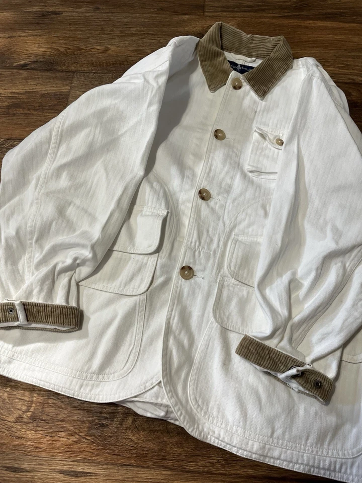 Chaqueta de Caza Polo Ralph Lauren Vintage Años 80 Crema Hallazgo Raro Foto 2 de 4