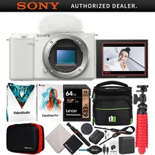 Sony ZV-E10 Mirrorless APS-C Camera Body + Deco Gear Vlogger Kit White Bundle
