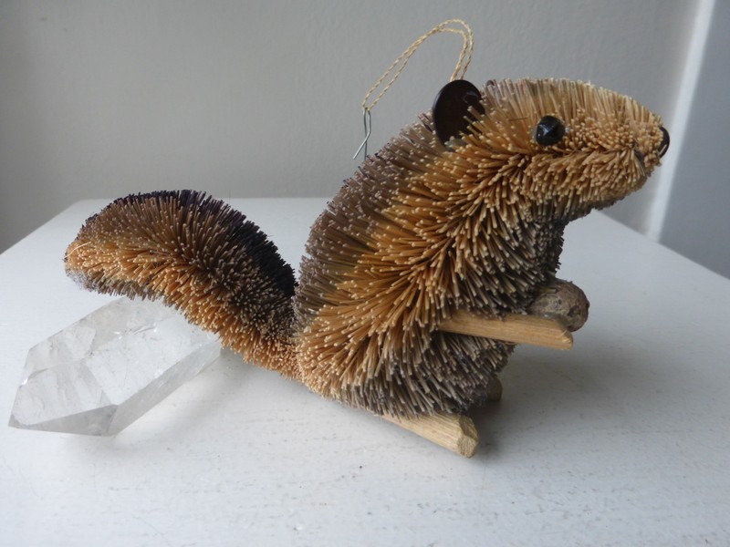 Old Bottlebrush  SQUIRREL  Christmas tree Ornament