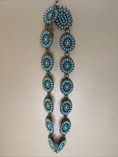 L&B Turquoise Women's Embellished Concho Belt 53.4 inch end to end RARE HTF 🔥