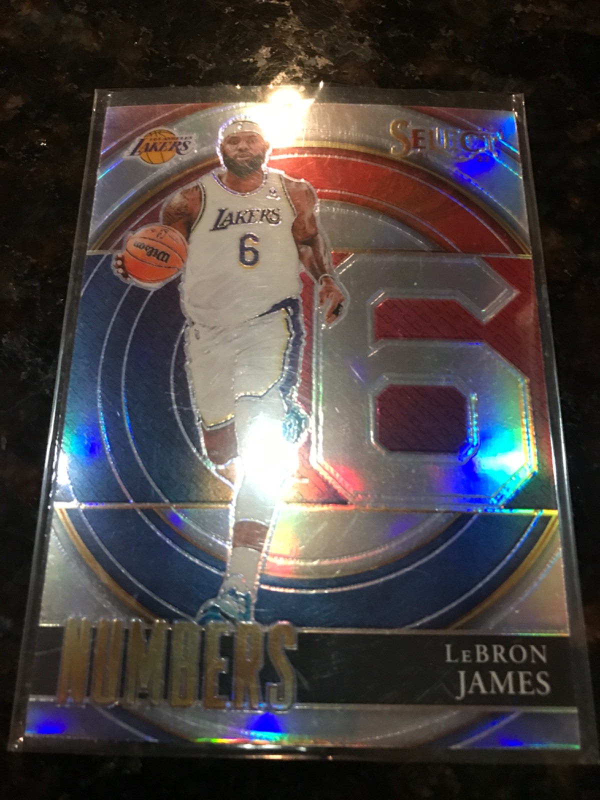 2021-22 Panini Select - Select Numbers LeBron James #6 Silver Prizm