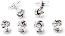 Knot Cufflinks and Studs Tuxedo Set with Gift Box and Polishing Cloth
