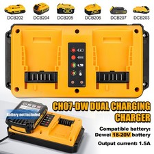 Fast Battery Charger for DeWalt 18V-20V Li-ion Battery Charger Dual Port UK PLUG