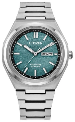 Anillo Citizen AW0130-85X Zenshin Titanio Eco-Drive Solar Zafiro Verde 100M - Imagen 1 de 4