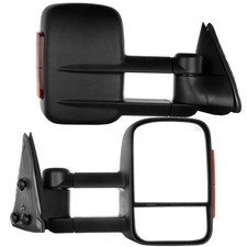 Pair Side Mirrors 03-06 Silverado Suburban Tahoe Power Heated Turn Signal Black Pair Side Mirrors 03-06 Silverado Suburban Tahoe Power Heated Turn Signal Black