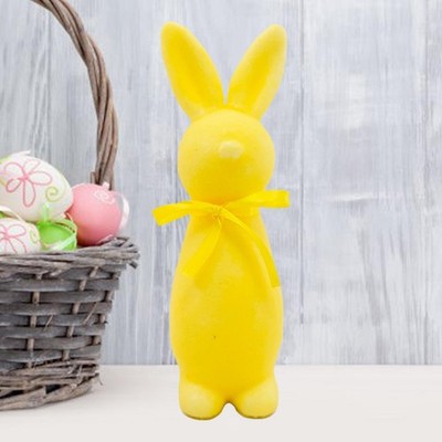 Beflockter Osterhase Figur Tier Skulptur Osterdeko Schreibtisch