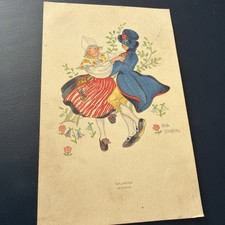 Anna Stenberg Swedish Folk Costume Postcard Sweden Posted c1950s Vintage