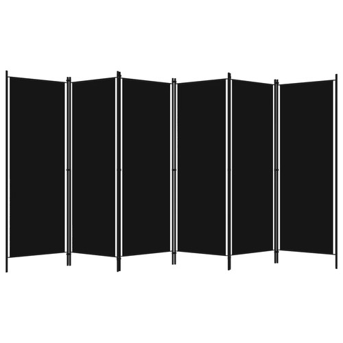 6-Panel Room Divider Black 300x180 cm Folding Privacy Screen Home Decor Pa 20730 - Picture 2 of 6