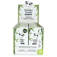 The Cheeky Panda Bamboo Facial Tissue | 14 x Plastic Free Travel Tissue Packs...