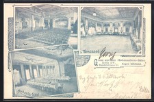 Postcard Berlin-Moabit, Gasthaus Hohenzollern-S�le, Bandelstr. 35, Interior Views The 