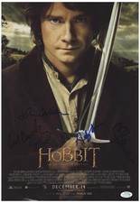 The Hobbit Lord Of the Rings Cast Signed 12x18 Photo Original Poster ACOA