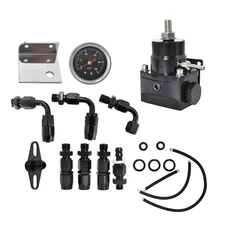 Labwork Adjust Universal Fuel Pressure Regulator Kit 100Psi Guage 6AN Fitting
