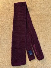 RARE Polo Ralph Lauren Burgundy Silk Knit Tie 3"W x 58"L Made in Italy EUC