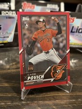 2025 Topps RC Cade Povich Red Foil 3/5 Lids Mitchell & Ness Parallel Holo Foil
