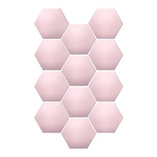 12pcs Hexagon Wall Stickers Set Acrylic Mirror DIY with Adhesive Tape, Rose gold