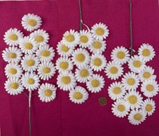 Vintage White Daisy Cluster- Yellow Center - Millinery - 3 Clusters
