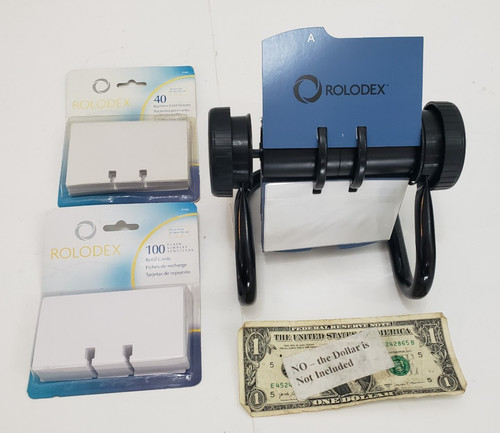 Rolodex Black Rotary Open Card File Organizer includes A-Z and SEALED Cards  LOT