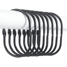 Goowin Shower Curtain Rings, 12 Pcs Shower Curtain Hooks, Oval Snap Shower Ri...