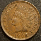 1902 Indian Head Cent - Sharp Liberty and Most of the Diamond Details Show