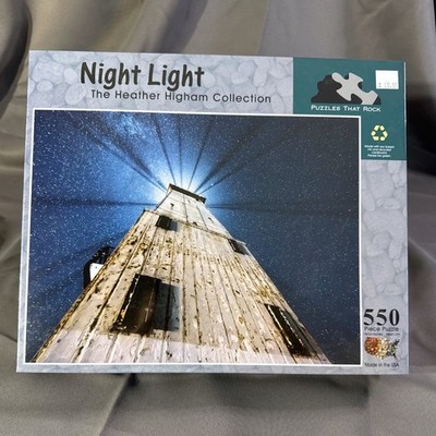 Puzzles That Rock Night Light Lighthouse 550 Piece Puzzle Heather Higham New