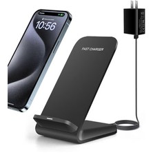 15W Wireless Fast Charging Stand Dock Station for iPhone Samsung Android Phones