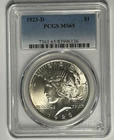 1923 D PEACE DOLLAR PCGS MS 65 / SHARP WHITE COIN