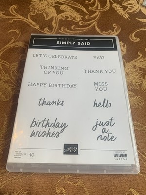 New Retired Stampin  Up Simply Said Stamp Set
