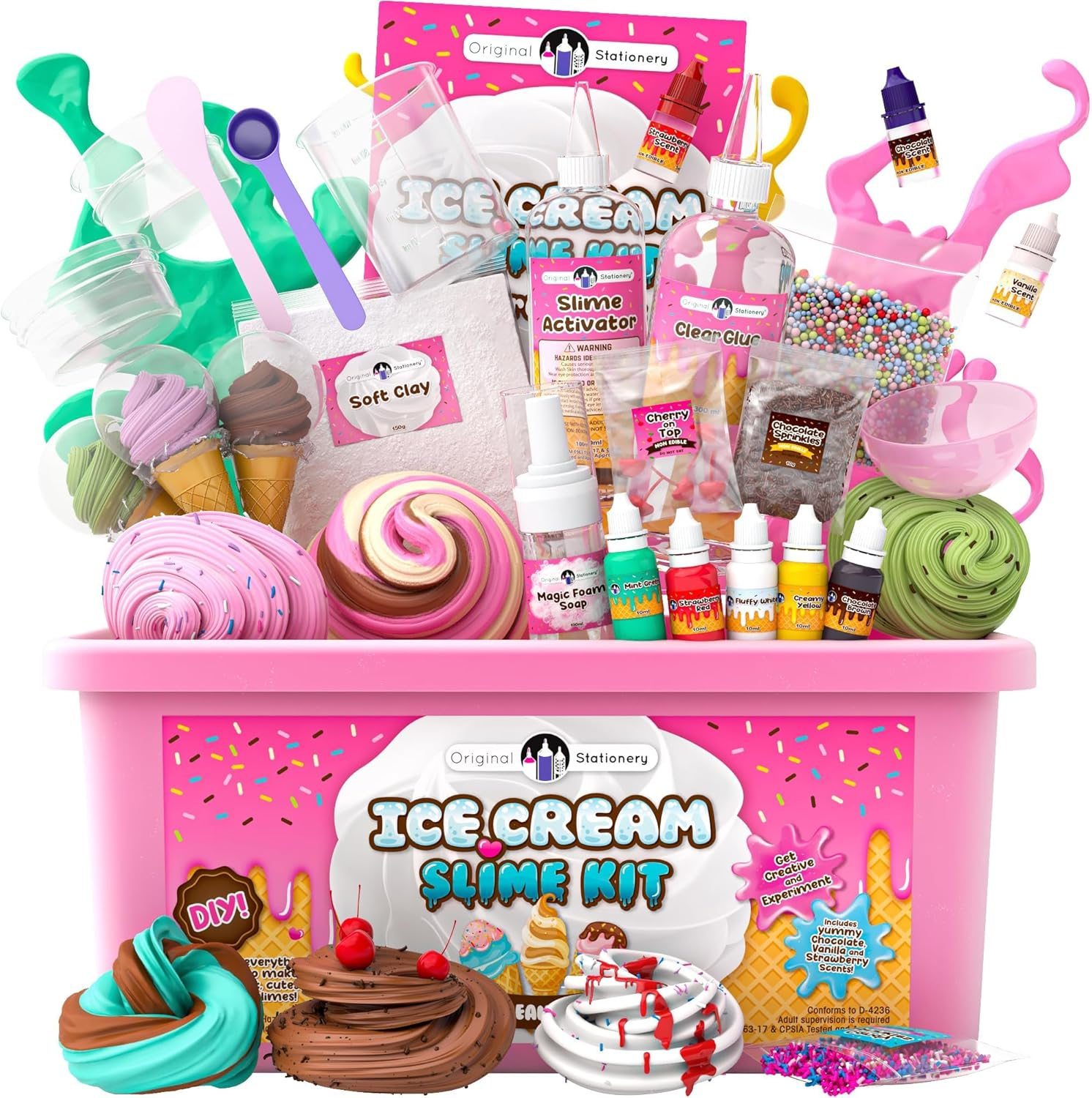 DIY Ice Cream Slime Kit for Girls with Butter Cloud & Foam Slime Making Fun