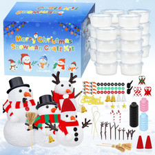 24 Pack Build a Snowman Kit Christmas Crafts for Kids, Modeling Clay DIY Xmas Sn