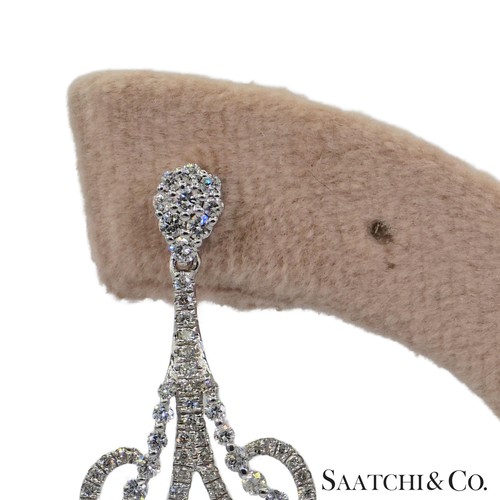 Natural Diamond Earring Pear Shape in 18K (750) White Gold - Picture 4 of 9