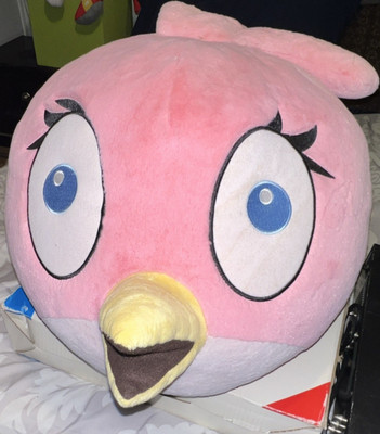 Jumbo Commonwealth Angry Birds Stella Plush Stuffed Animal Pink 2012  27x27 inch