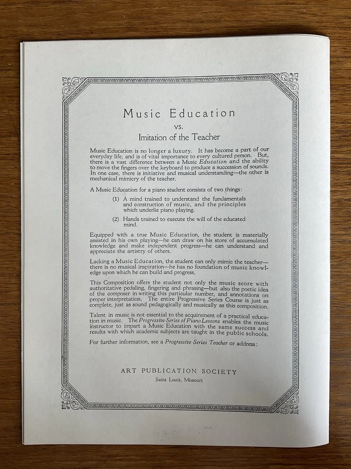 Impromptu in C-sharp minor~Reinhold~1930~700 Series~#755~Art Publication Society - Image 4 of 4